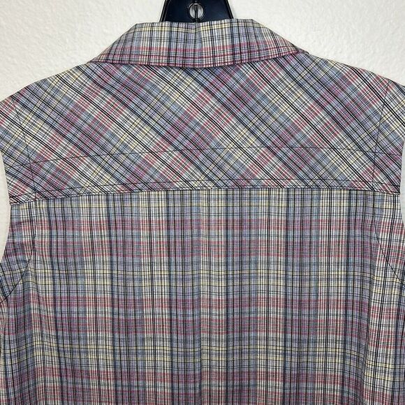 Christopher & Banks Women's Size XL Plaid Zip Up Vest Multicolor Stretch Pockets - Picture 6 of 6